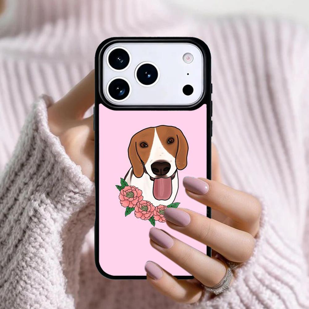 Beagle Floral Dog Phone Case For Apple iPhone 17 Air 16E 15 14 Plus 13 12 11 Pro Max Mini Funda Cover
