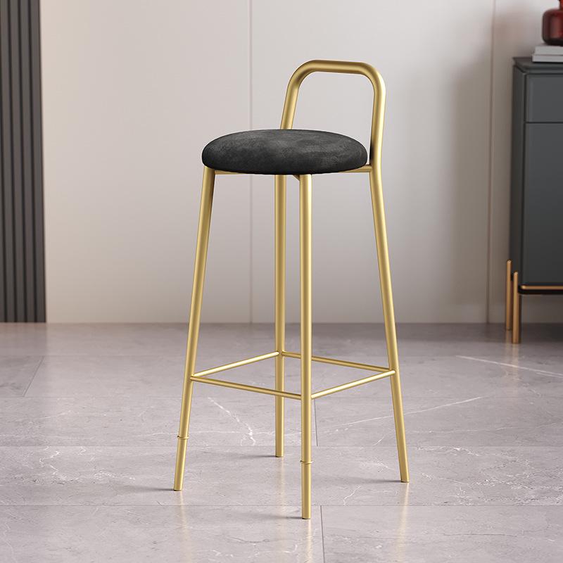 Nordic Iron Art Bar Stool with Backrest – Modern, Luxurious Design