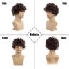 Men's Short Curly Wig, Brown Synthetic Hairpiece for Daily & Party
