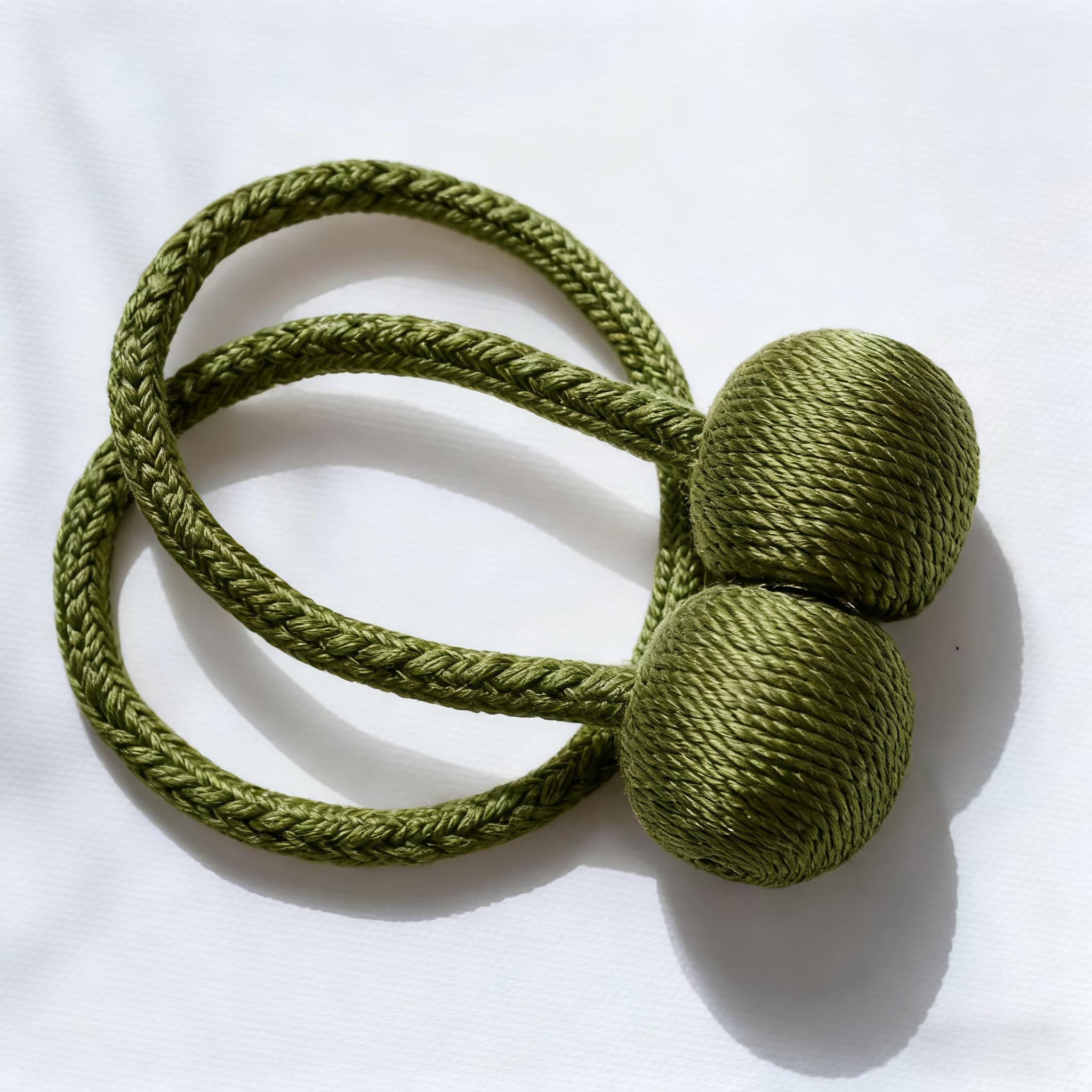 

2pcs Magnetic Curtain Tiebacks, Ball Shape Rope Buckle, No Drilling Creative Curtain Straps, Multiple Colors Available Other армія зелений колір