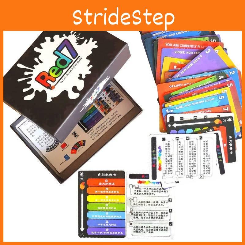 Red 7 Card Game Tabletop With Paper For Party And Family Entertainment