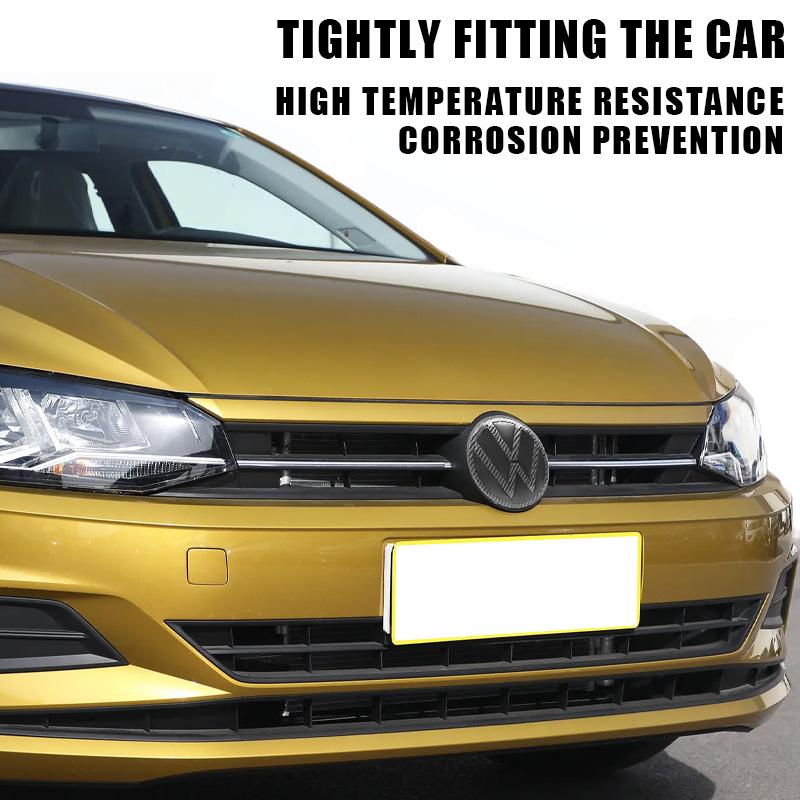 1 Stück 139 mm 110 mm ABS Auto Frontklappen-Emblem für Volkswagen Polo 2019 2020 2021 2022 2023 2024 Motorhauben-Heck-Logo Autozubehör