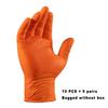 Heavy Duty Orange Nitrile Gloves  8mil Heavy Duty Disposable Gloves with Diamond Textured Latex Free Mechanic Tattoo Auto Gloves