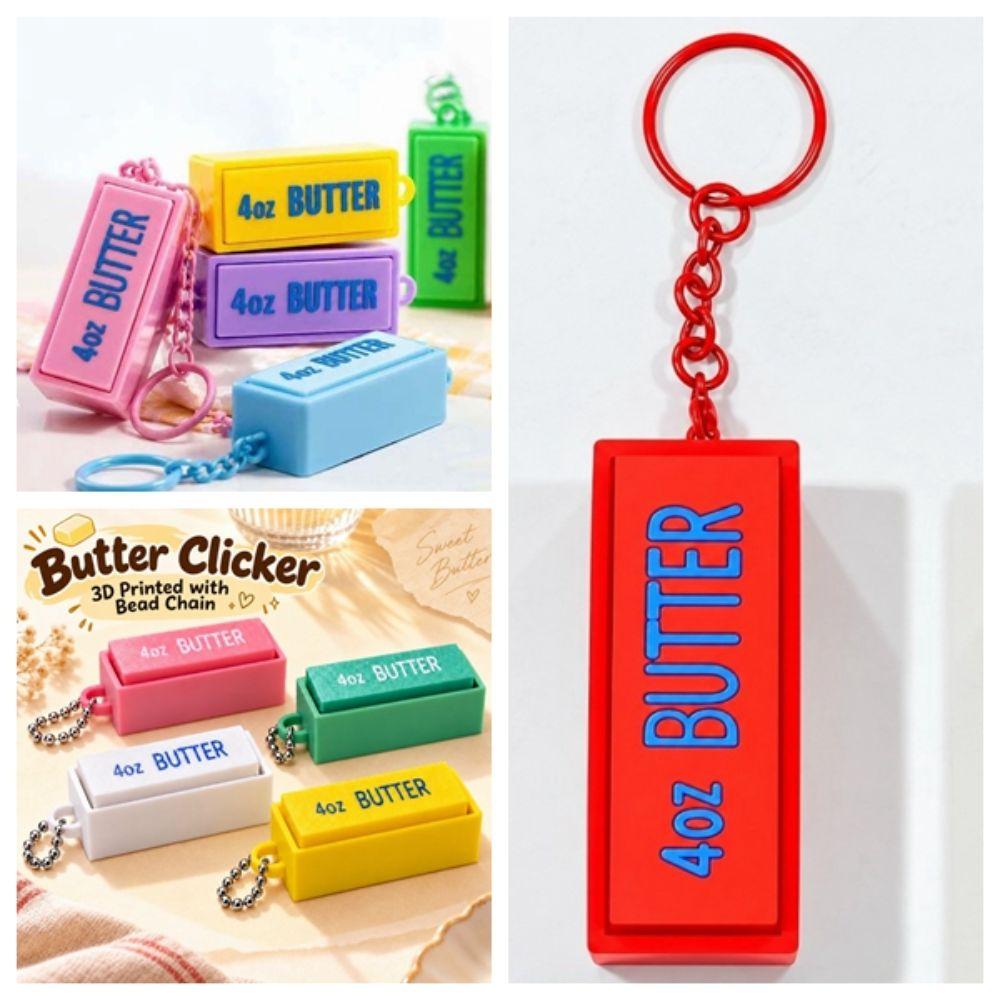 Pocket Size Fidgety Push Clicker Simulation Shape Sensory Key Ring Office Workers