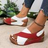 Fashion Mix Color Women Wedge Sandals Summer 2025 New Comfortable Non Slip Beach Shoes for Woman Leather Platform Roman Sandals Women