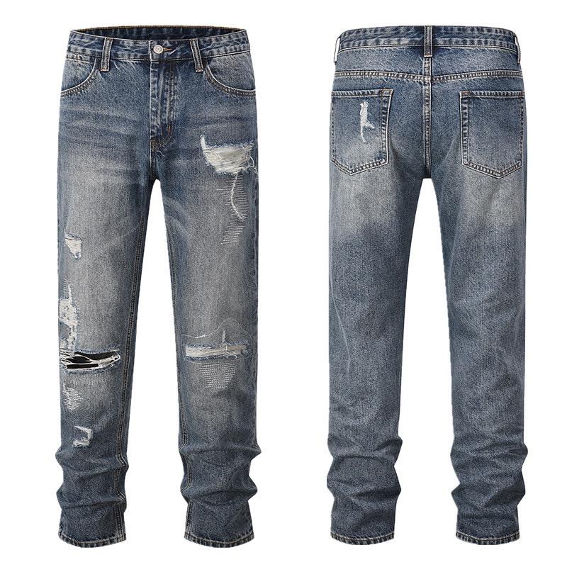 RogueWave Y2k Streetwear Vintage Pantalones Hombre Trees Camouflage Jeans Cargos for Men Patchwork Straight Baggy Casual Denim Trousers