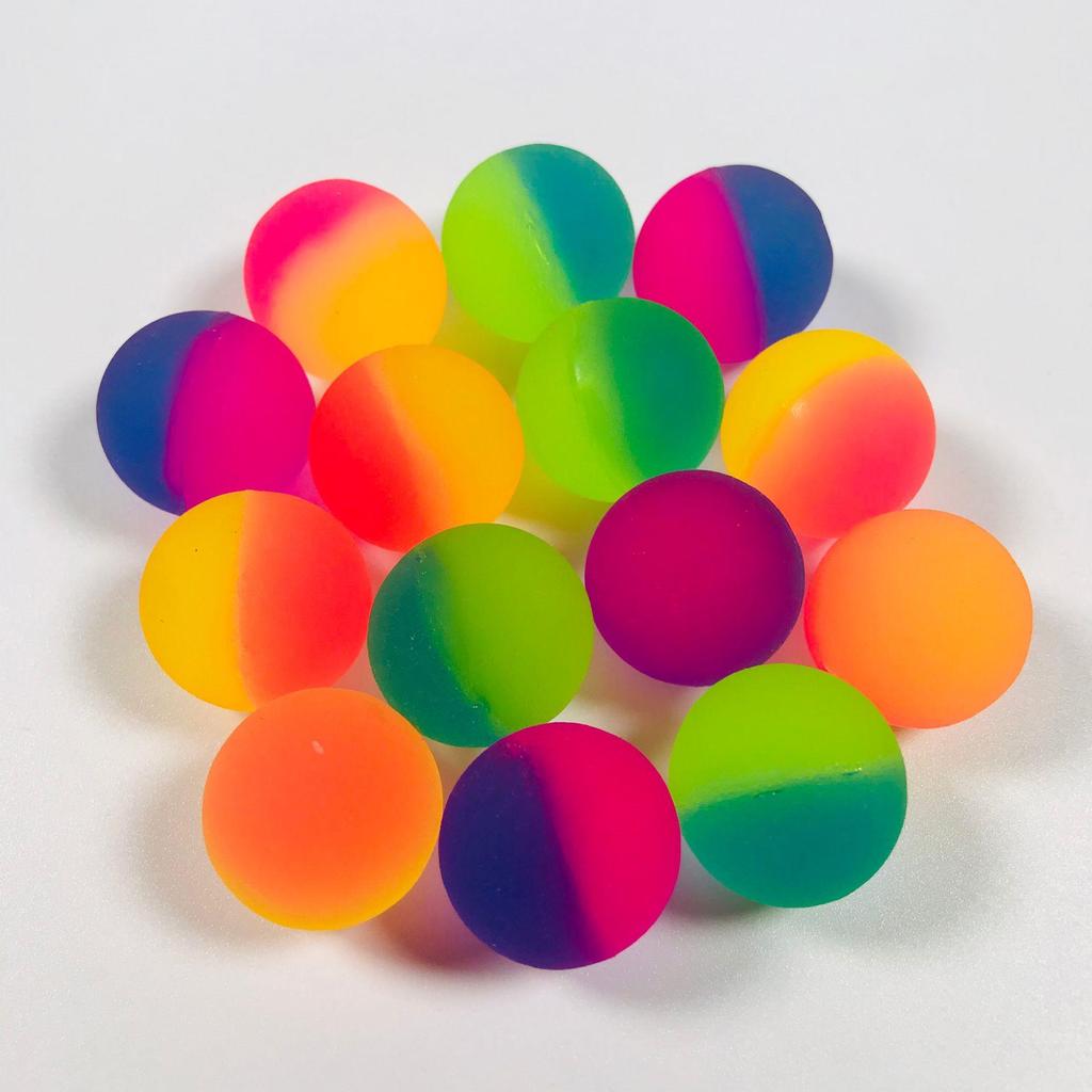 25mm Colorful Two-Tone Frosted Bouncy Ball - Solid, Elastic, Rainbow Juggling Ball