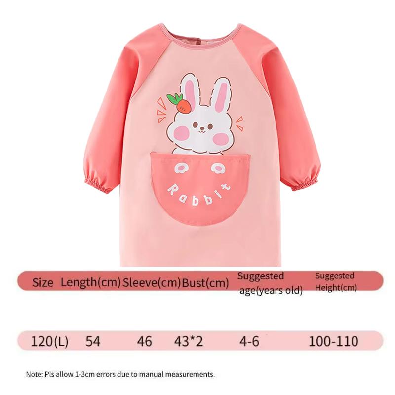 Cute Cartoon Smock Infant Protective Apron Children's Waterproof Bib Suitable For Babies To Play Eat Etc