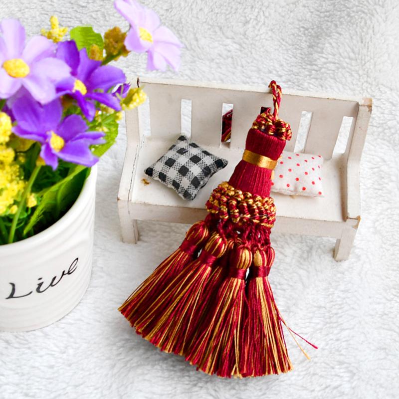 2Pc Clothing Decoration Multi-function Curtain Accessories Grace Edge Banding DIY Decoration Silk Tassel Key Buckle