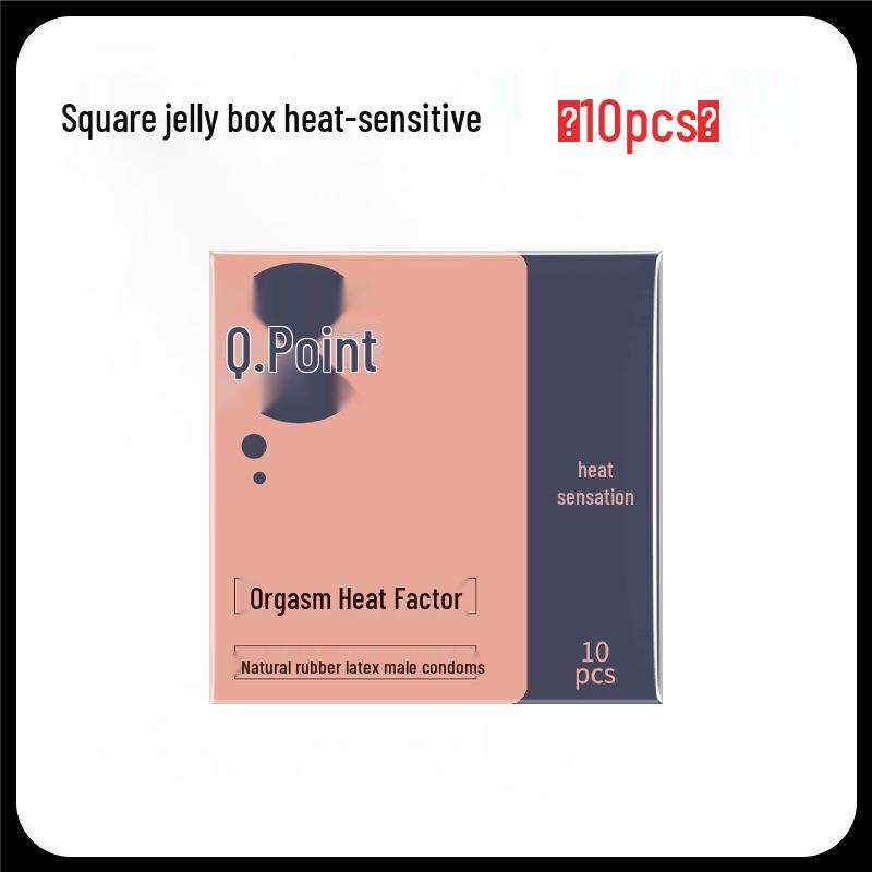 Q Point Ultra-Thin Pink Condoms with 3D Surrounding Particles - Odorless, Super Lubricated, Female Pleasure Enhancing.