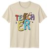 Teacher Leopard Bolt Graphic TShirt Retro Teacher TShirt a