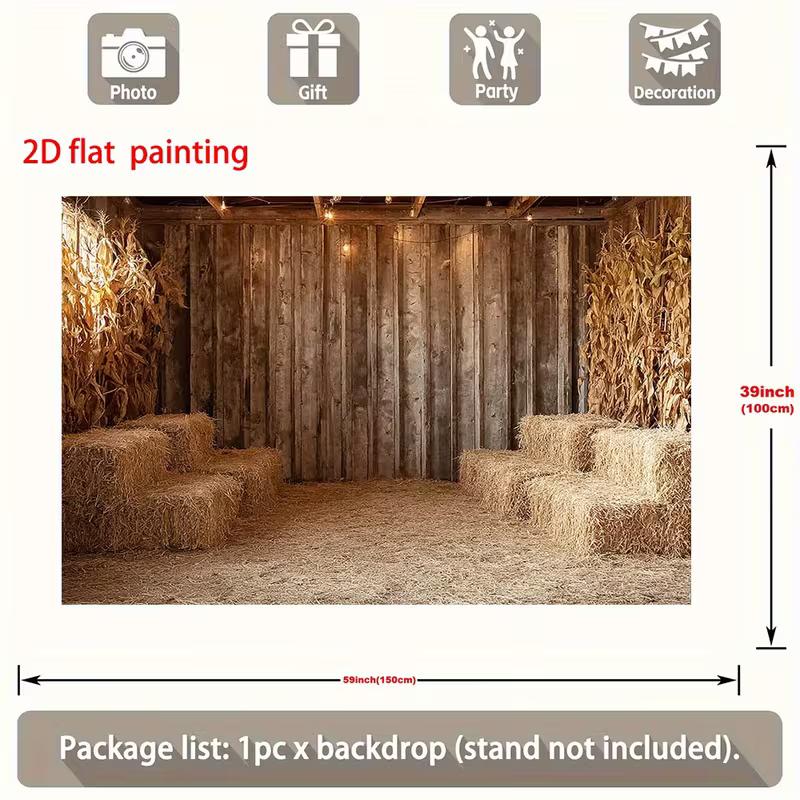 2D Vintage Farm Barn Backdrop Photography Background