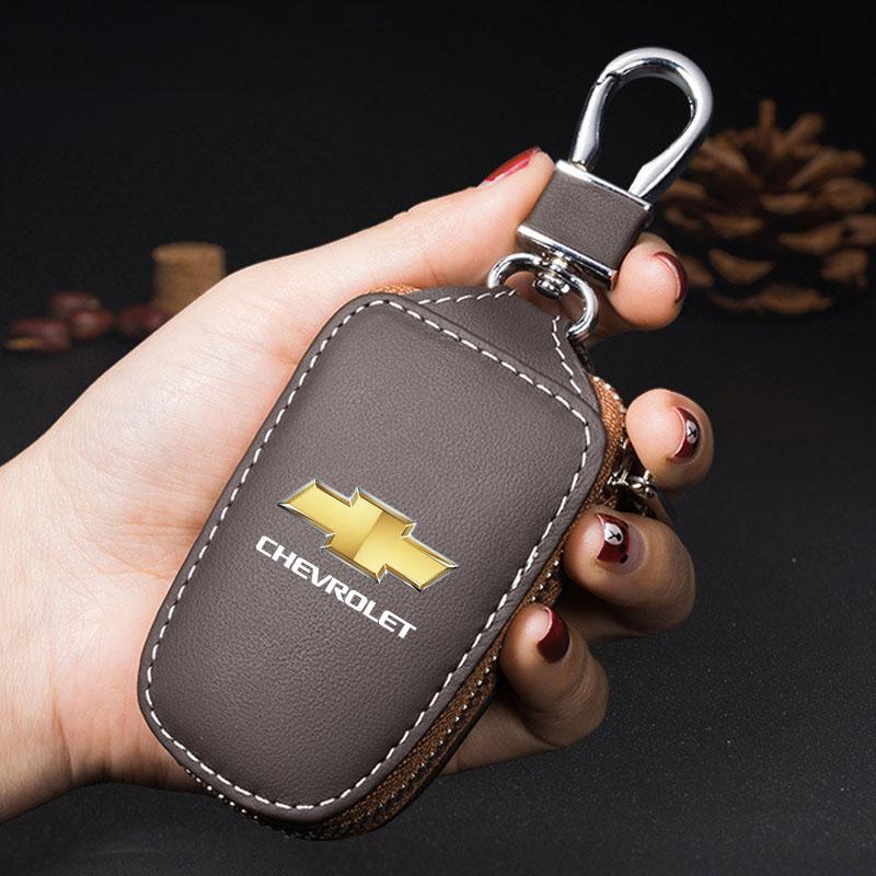 

Cowhide Leather Key Case - Secure Waist Hanging Car Key Storage - Stylish For Chevrolet Colorado Cruze Spark Captiva Malibu Trax