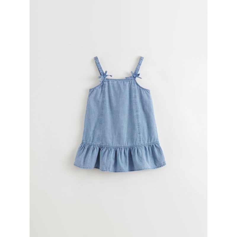 Mark Jenny Girls' Artistic Denim Suspender Dress Children's Sweet Dress Spring New Style 250181