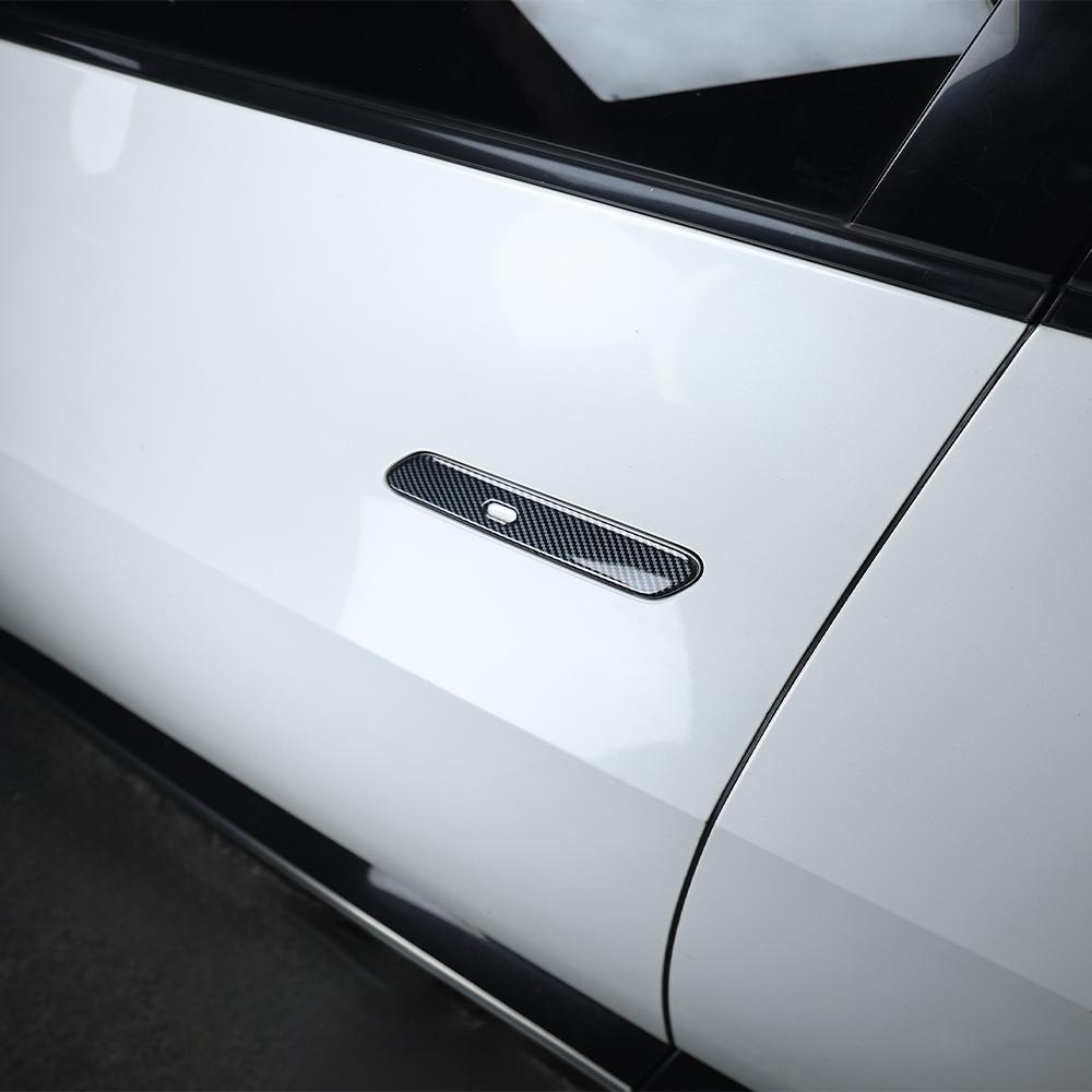 Auto Interior Accessory for Kia EV6 2022 2023 2024 LHD RHD Carbon Fiber Exterior Door Black Handle Frame Protective Cover