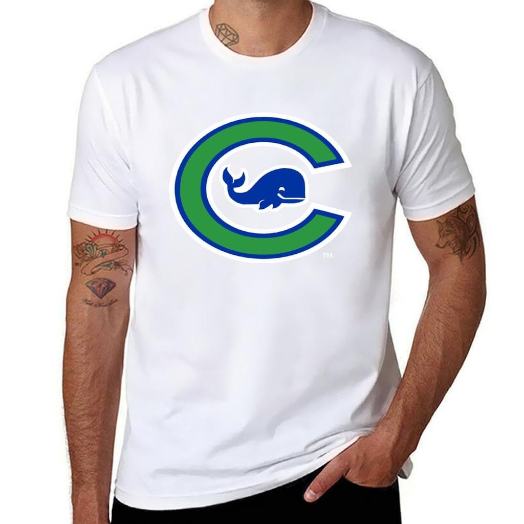 Connecticut Whale Tshirt Basic Solid Color Short Sleeve Cotton Top Tshirt