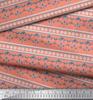 Soimoi Japan Crepe Satin Fabric Stripe,Floral & Filigree Damask Decor Fabric Printed Metre 42 Inch