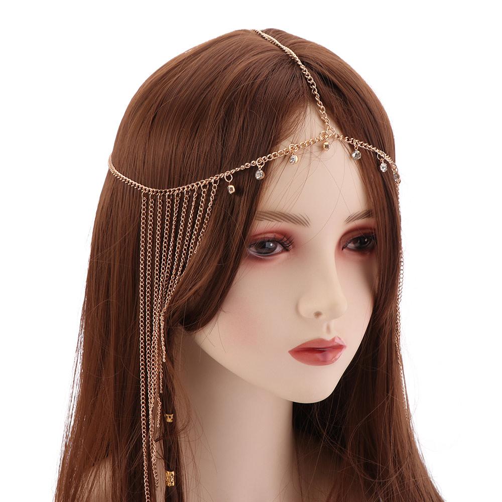 Retro Ethnic Style Hair Chain Bohemian Style Head Chain Tiara Indian Headwear Hair Accessory  Women