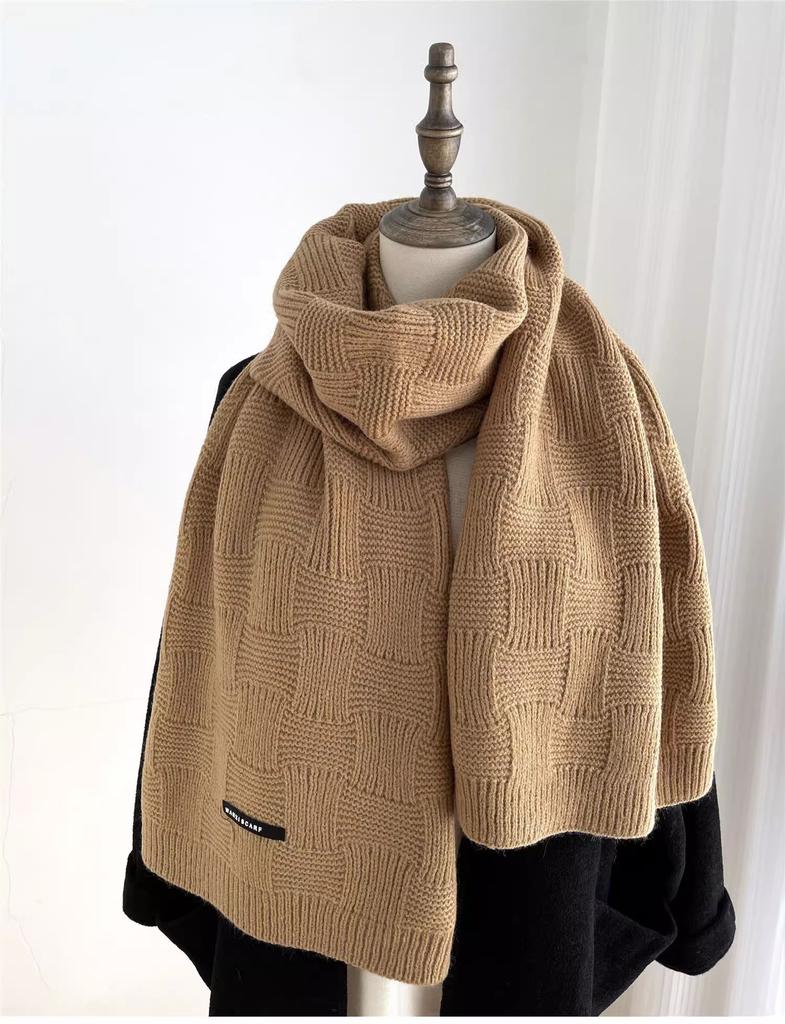 Eșarfă de iarnă Eșarfă tricotată pentru femei, elastică îngroșată, rezistentă la vânt, șal cald, șal doamnă, eșarfă lungă în aer liber, eșarfă în aer liber, accesorii pentru haine