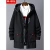 Spring and Autumn Trendy Men's Clothing Handsome All-match Hooded Windbreaker Fat Young Men Plus Fat Plus Size Loose Mid-length Jacket