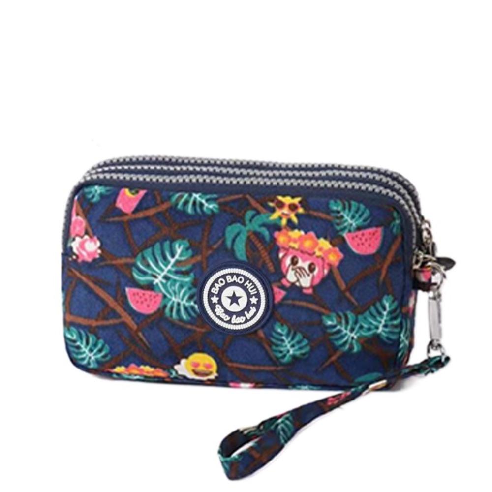 Durable Three Layers Coin Purse Oxford Cloth Zipper Coin Bags Large Capacity Waterproof Pouch Purse
