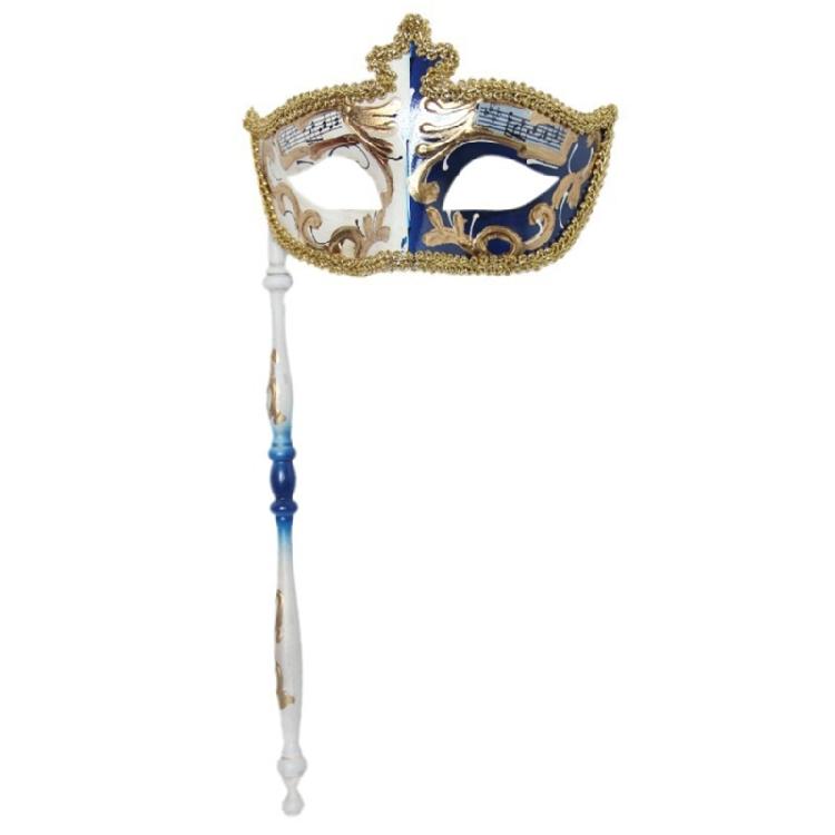 Halloween Mask with Stick Retro Musical Note Masquerade Mask Party Mask Mardi Gras Mask Venetians Mask for Carnivals