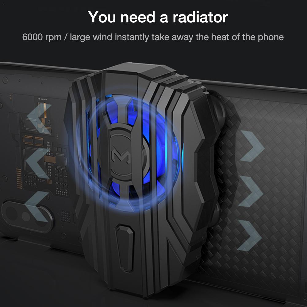 FL01 Mini Radiator Cold Wind Handle Fan for PUGB Mobile Phone Cooler Controller LED Light Cooling