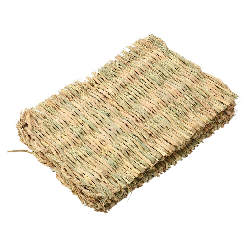 5PCS Rabbit Grass Mat 4 Season Universal Warm Grass Woven Bed Mat Bunny Bedding Nest for Guinea Pig Parrot Hamster Rat