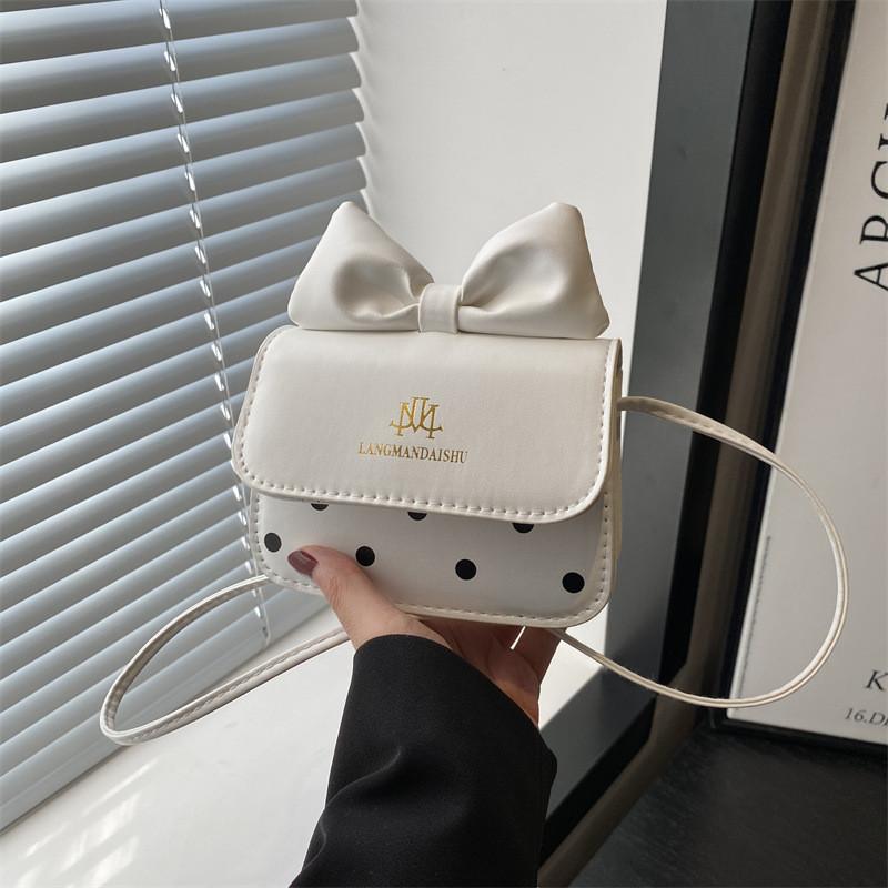 Girl Butterfly Knot Pu Mini Shoulder Bag With Cell Phone Pocket For Daily Use