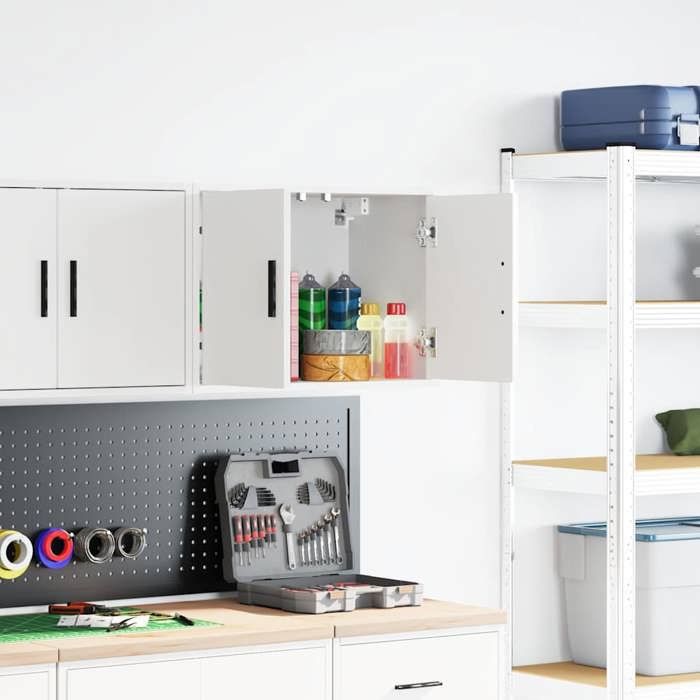 VidaXL Armoire murale de garage blanc bois d'ingénierie 860643