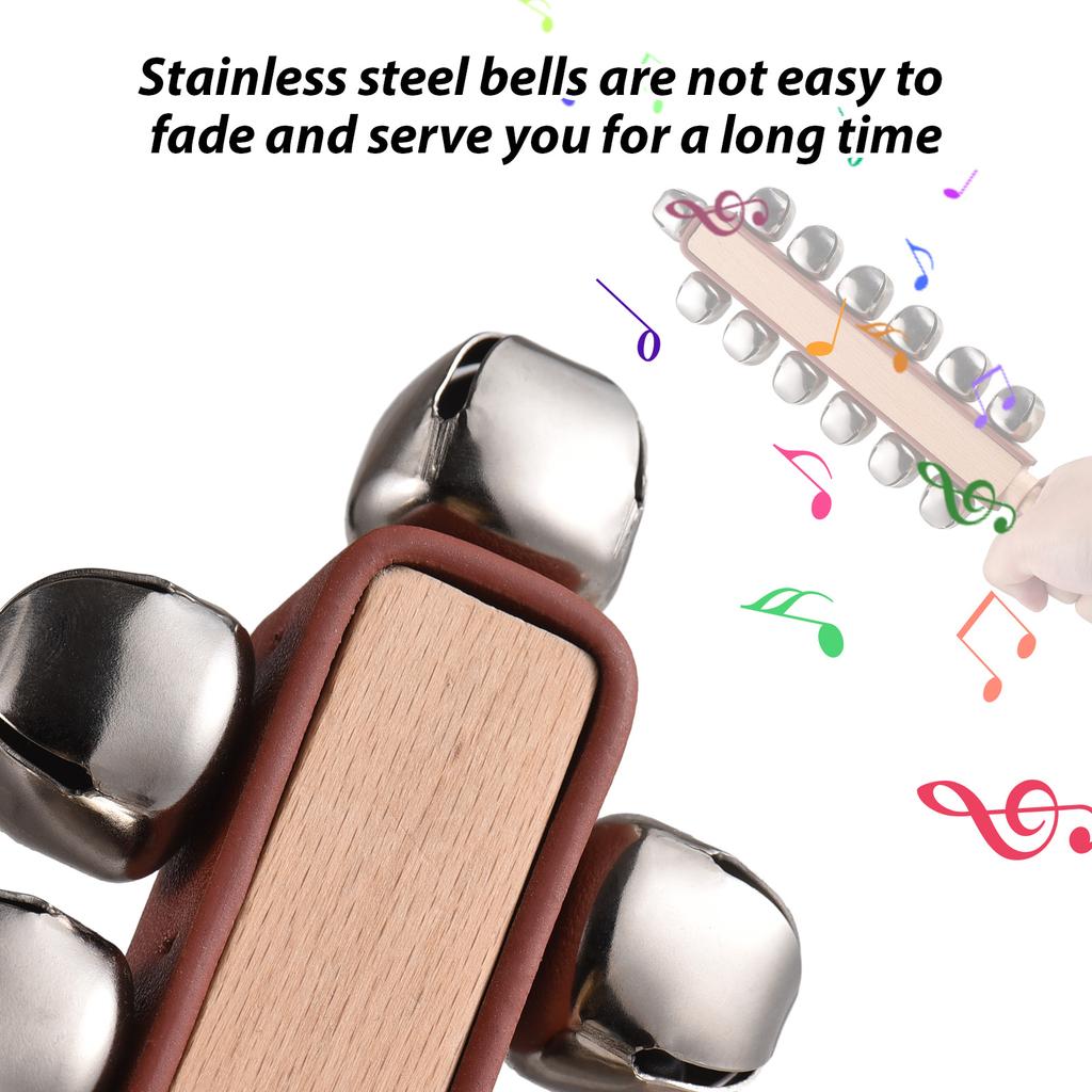 Hand Jingle Bells Hand Schlittenglocken Holz Shaker Jingle Bells Stick Musikalisches Schlaginstrument