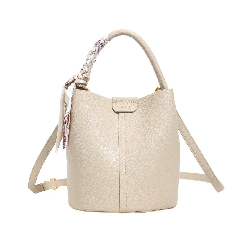 Fashion handbag, foreign style bucket bag, women's spring new textured shoulder bag, foreign style popular messenger bag