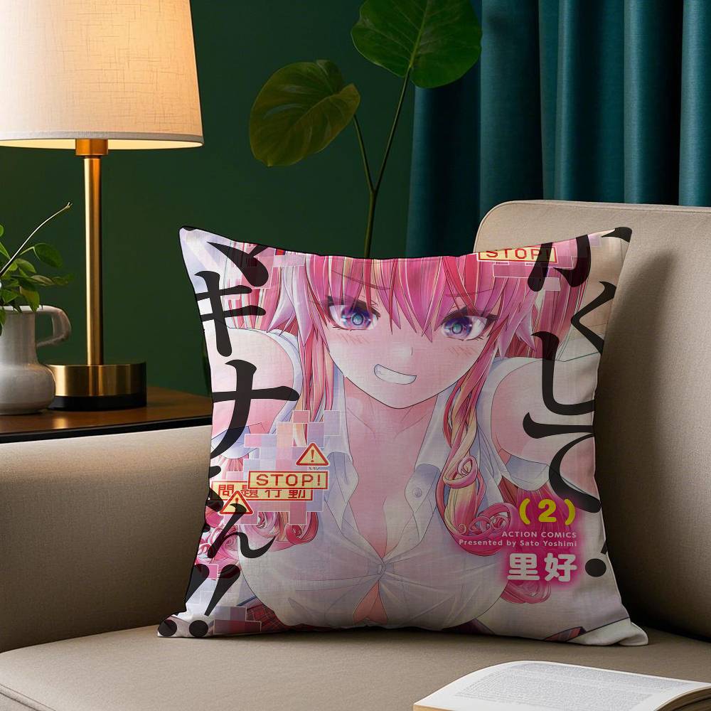Sexy Anime Mädchen Kissenbezug Plüschstoff Weicher Kissenbezug Beidseitiger Druck Sofakissenbezug Überwurf