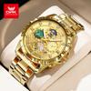 OPK 8175 multifunctional timing steel strip men's quartz watch