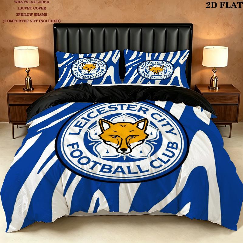 Leicester City Pattern Bedding Quilt Set Home Decoration Gift (1 * duvet cover + 2 * pillowcase without core)