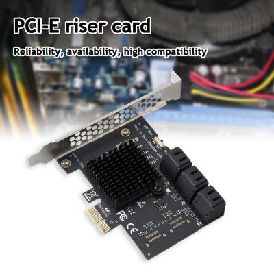 Converter Adapter Riser Card PCI-E 1X To SATA3.0 6 Port Extender PCI Express 6Gbps Desktop Computer Adapter