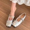 With skirt versatile soft sole comfortable ballet shoes summer Japanese fairy style bow Mary Jane single shoes