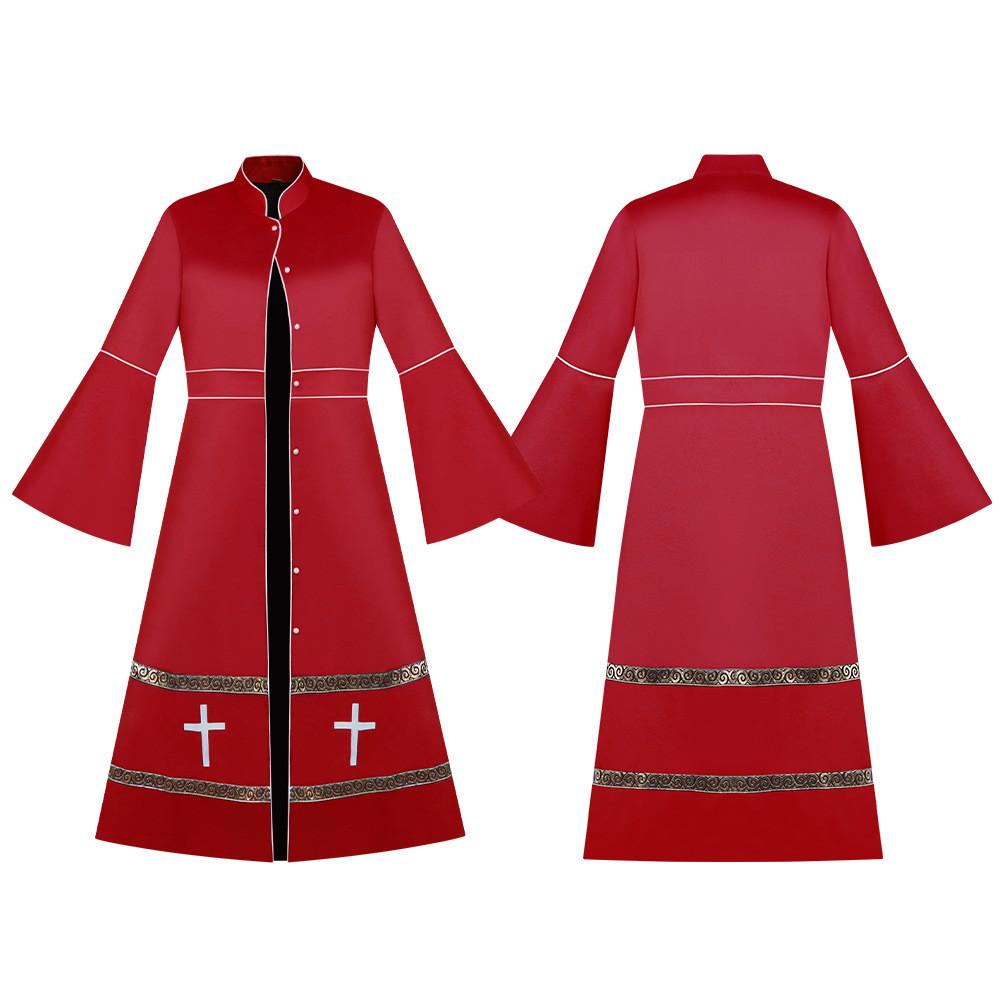 Robe Sacerdotale Medievale per Donne in Tessuto di Poliestere per Cosplay e Giochi di Ruolo Fantasy