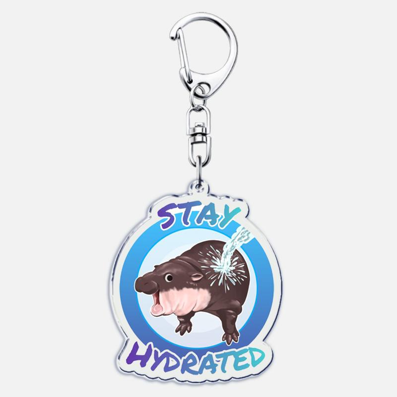 Funny Baby Hippo Cute Keychains Keyring for Accessories Bag Moo Deng Meme Pendant Keyring Jewelry Fans Gifts
