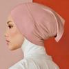 Ramadan Muslim Women Under Scarf Stretch Jersey Inner Hijabs Caps Round Front Under Hijab Cap Islamic Female Turban Bonnet