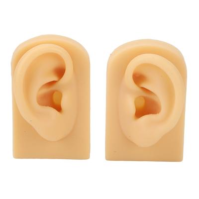 1 Paar Silikon Ohrmodell Helle Hautfarbe Piercing Übung 3D Ohrmodell für Akupunkturtraining