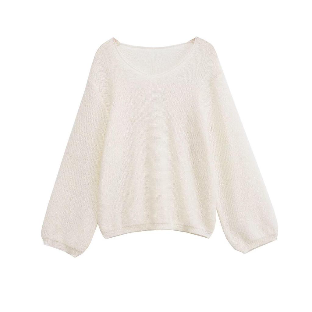 European Autumn 2025 Women's Puff Sleeve Knitwear