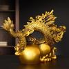Auspicious Attract Wealth Dragon Ornaments Pure Copper Divine Dragon Gourd Home Desktop Decoration Handcrafts