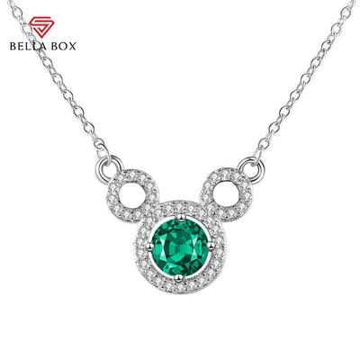 Bärenform Blaue Anhänger Halsketten für Frauen Charm Hochzeit Verlobung Feiner Schmuck