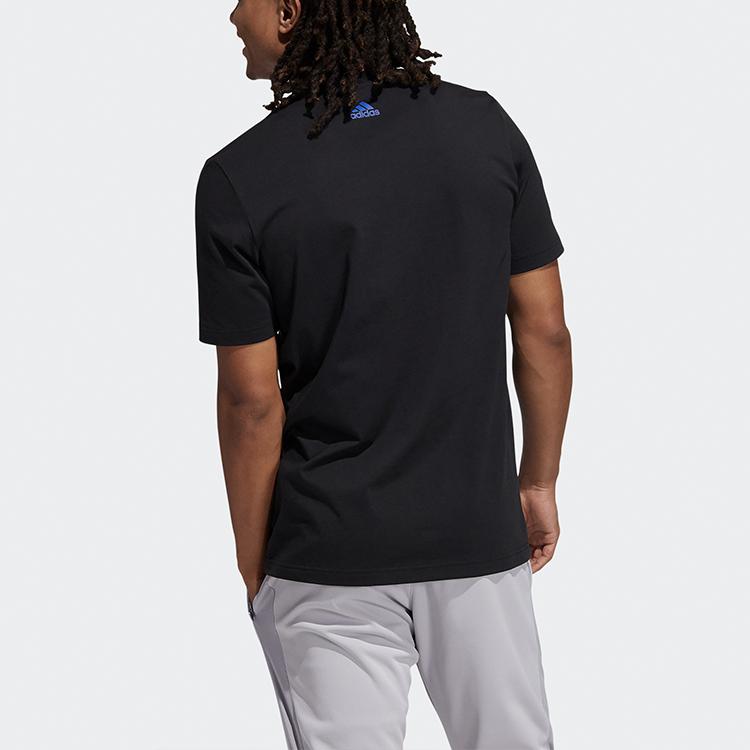 Adidas Lil Stripe Pocket Cartoon Print Basketball Round Neck Short Sleeve T-Shirt Men Tops Black GQ8377