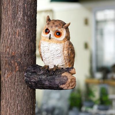 Garden Wall Owl Ornament Garden Animal Tree Hanging Decoration Pendant Resin Crafts