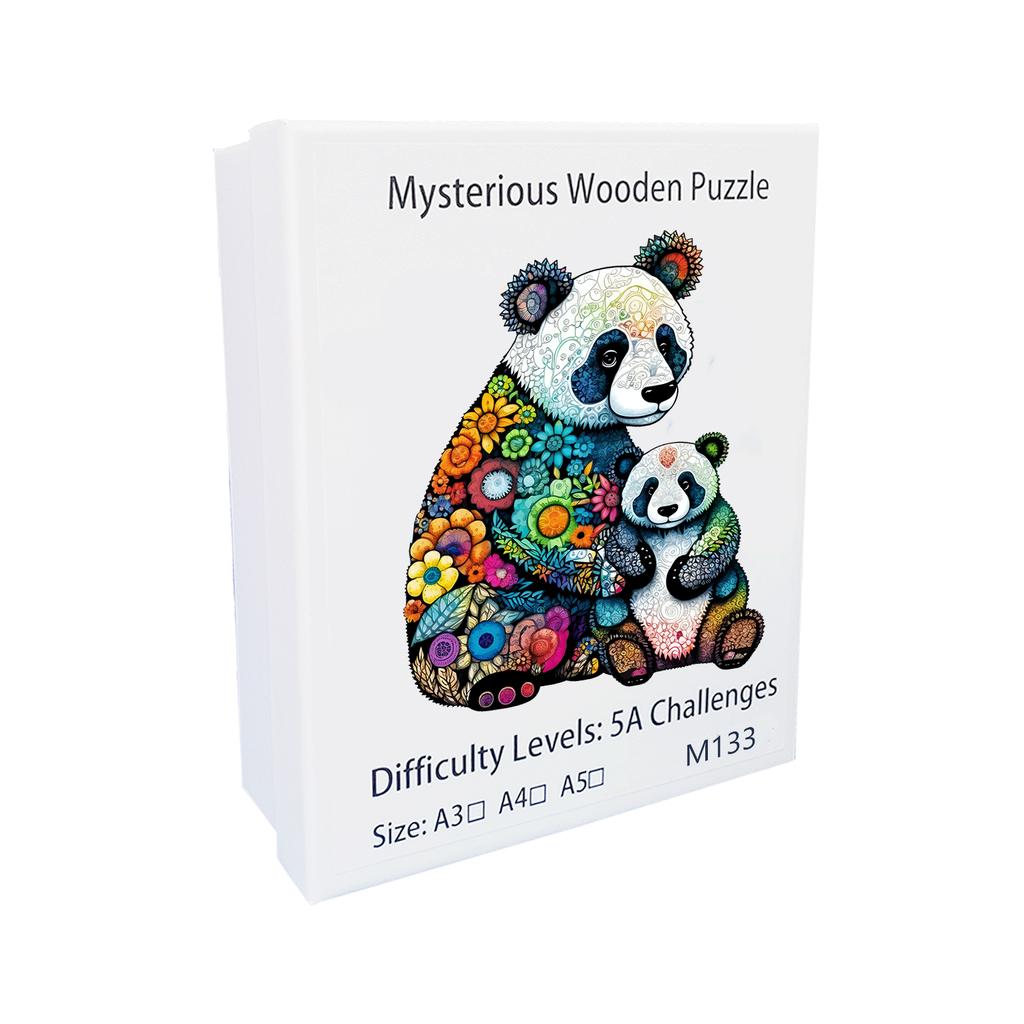 Cute Panda Pattern Wooden Puzzle, Irregular Animal Shapes, Stress Relieving Toys, Holiday Birthday Gift for Boys and Girls
