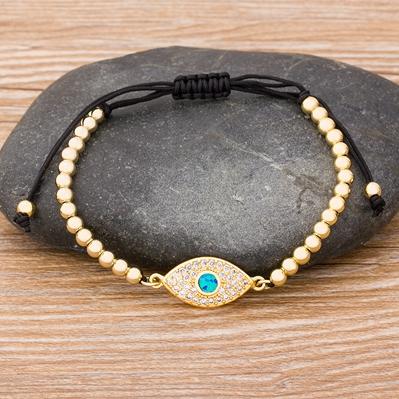 Nidin Hamsa Hand Evil Eye Copper Beads Adjustable Bracelet Lucky Braided Rope Bracelet 5 Styles For Women Men Party Jewelry