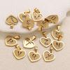 5Pcs/Bag Stainless Steel Gold-plated Heart Letter Pendant DIY Accessory Fashionable Versatile Letter Necklace Pendant