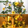 2M 20LED Sunflower String Lights Artificial Green Leaf Fairy Lights Holiday Garland For Garden Wedding Party Home Decoration